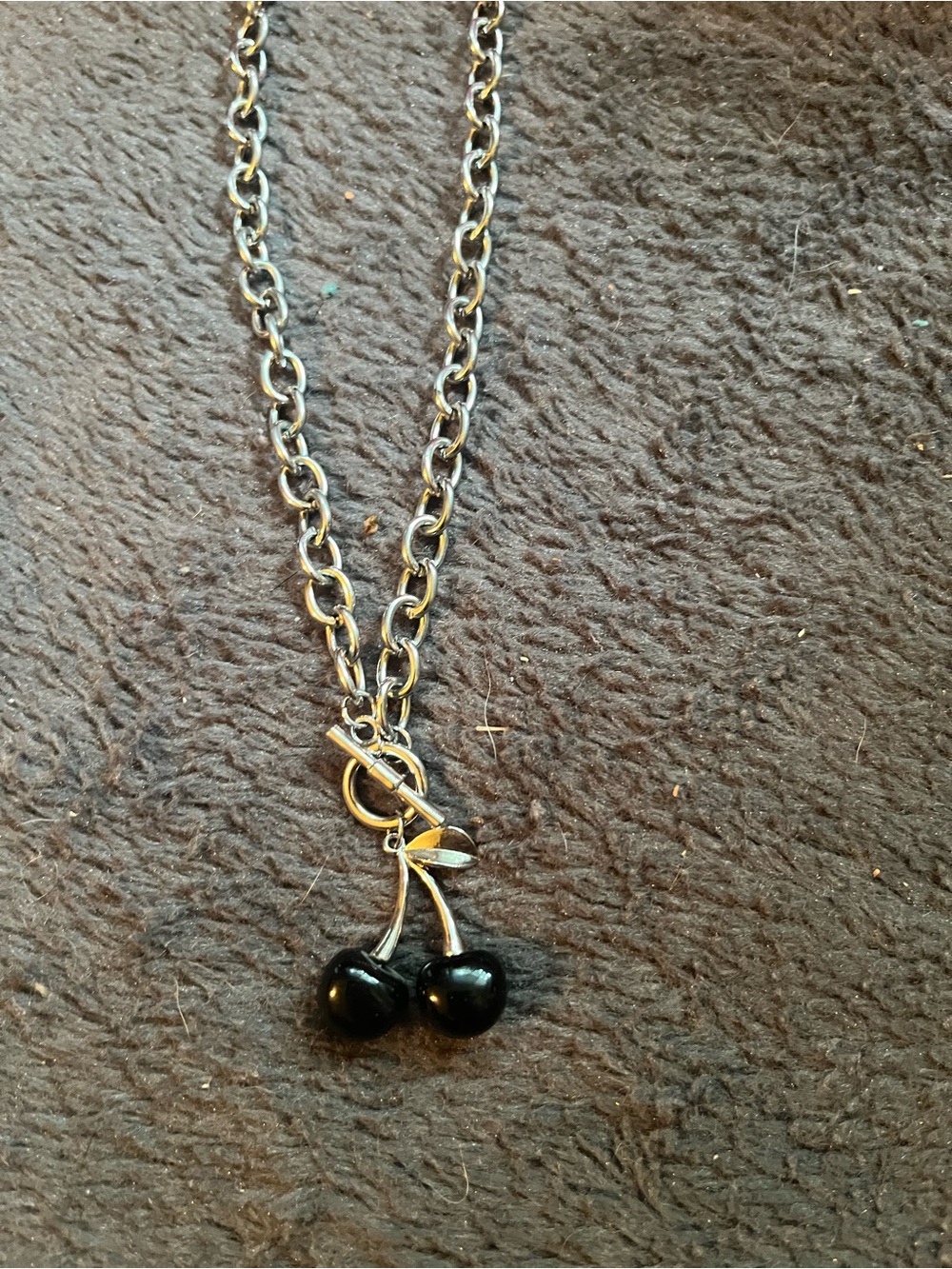 Black Cherry Charm Necklace - Women's Jewelry